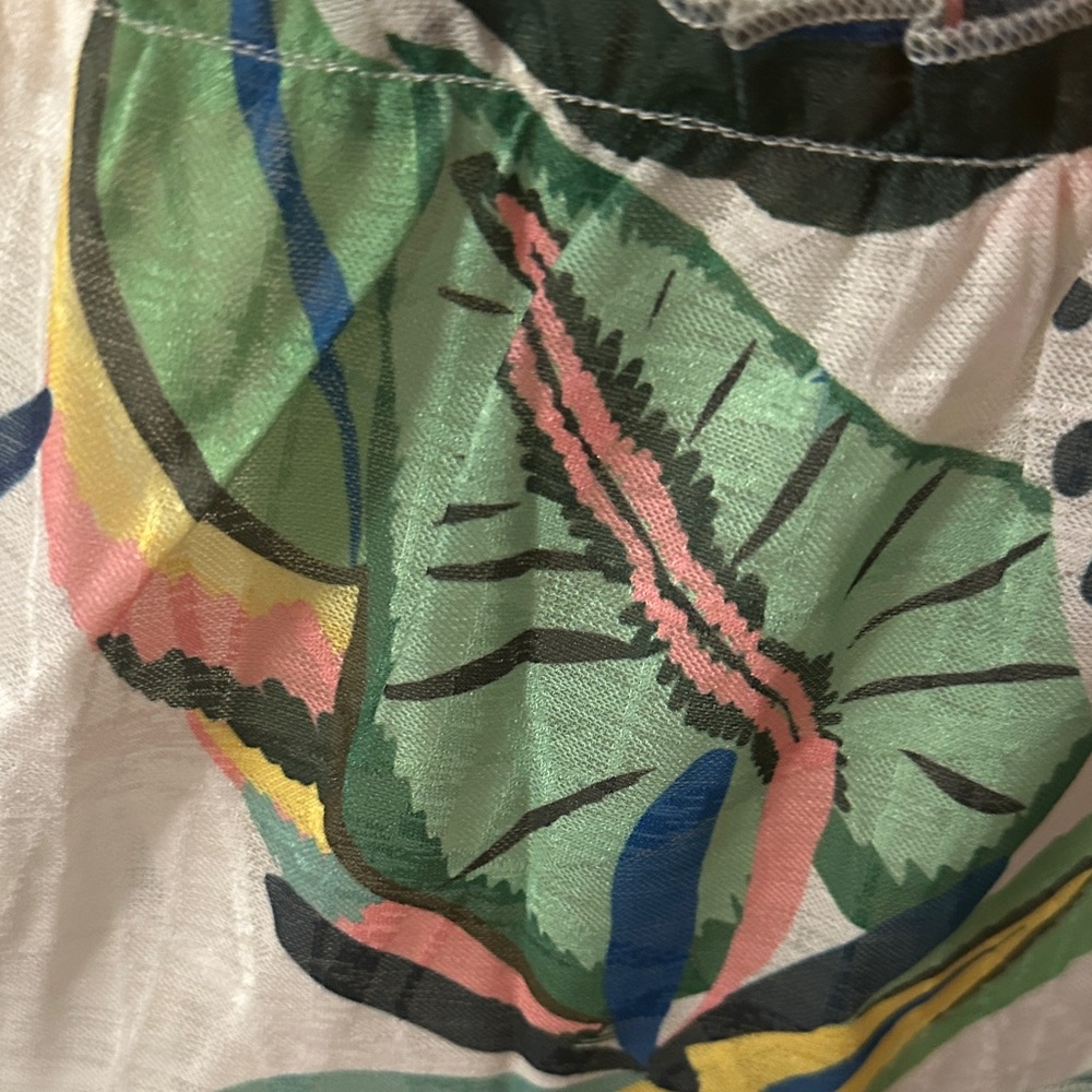 NWT Ott BoHoTropical Print Ruffle Hem Tank Top - Picture 3 of 4